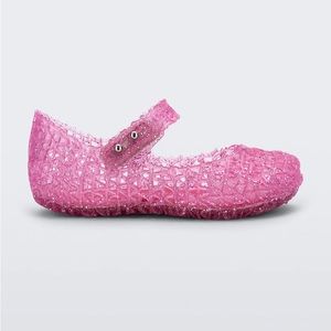Mini Melissa Pink Glitter Jelly Mary Jane Kids Shoes